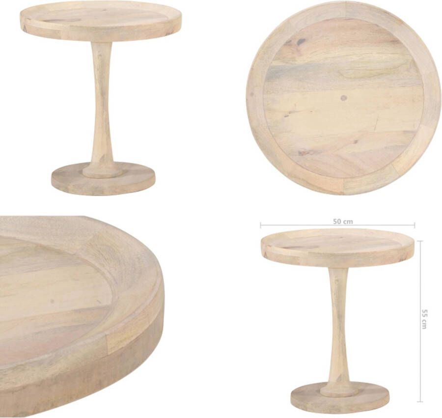 VidaXL -Bijzettafel-Ø50x55-cm-massief-mangohout