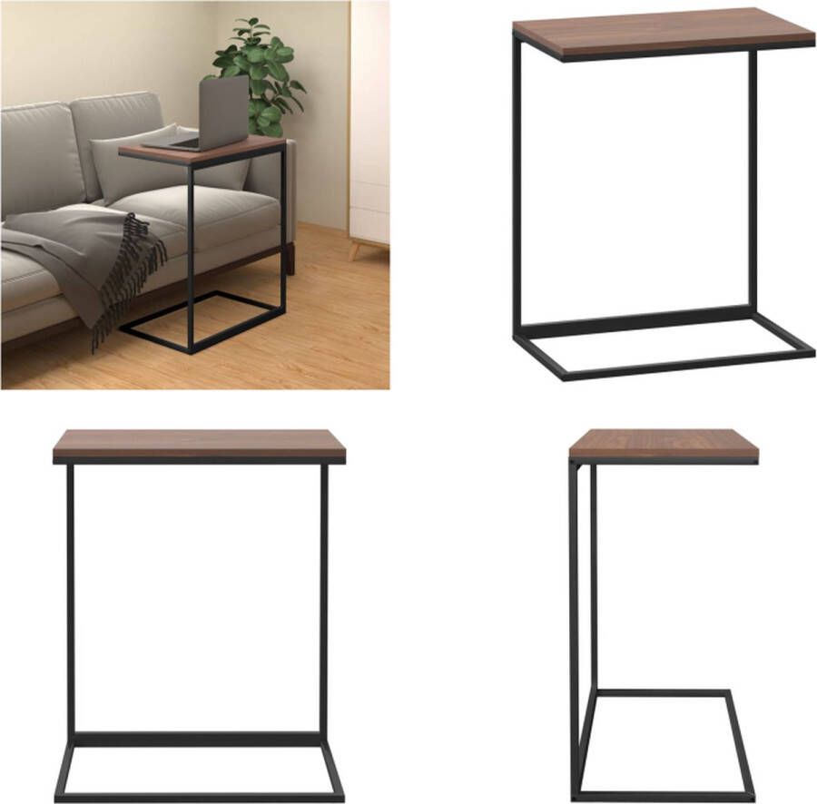 VidaXL Bijzettafel 55x35x66 cm bewerkt hout zwart Salontafel Salontafels Koffietafel Koffietafels