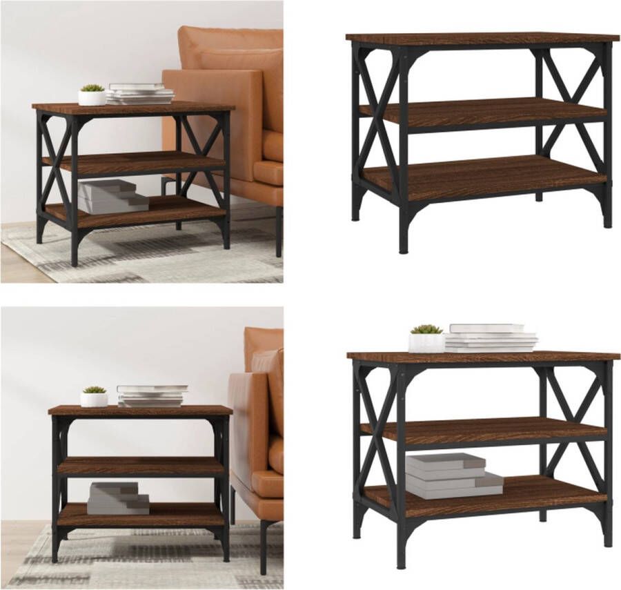 VidaXL -Bijzettafel-55x38x45-cm-bewerkt-hout-bruineikenkleurig - Foto 2