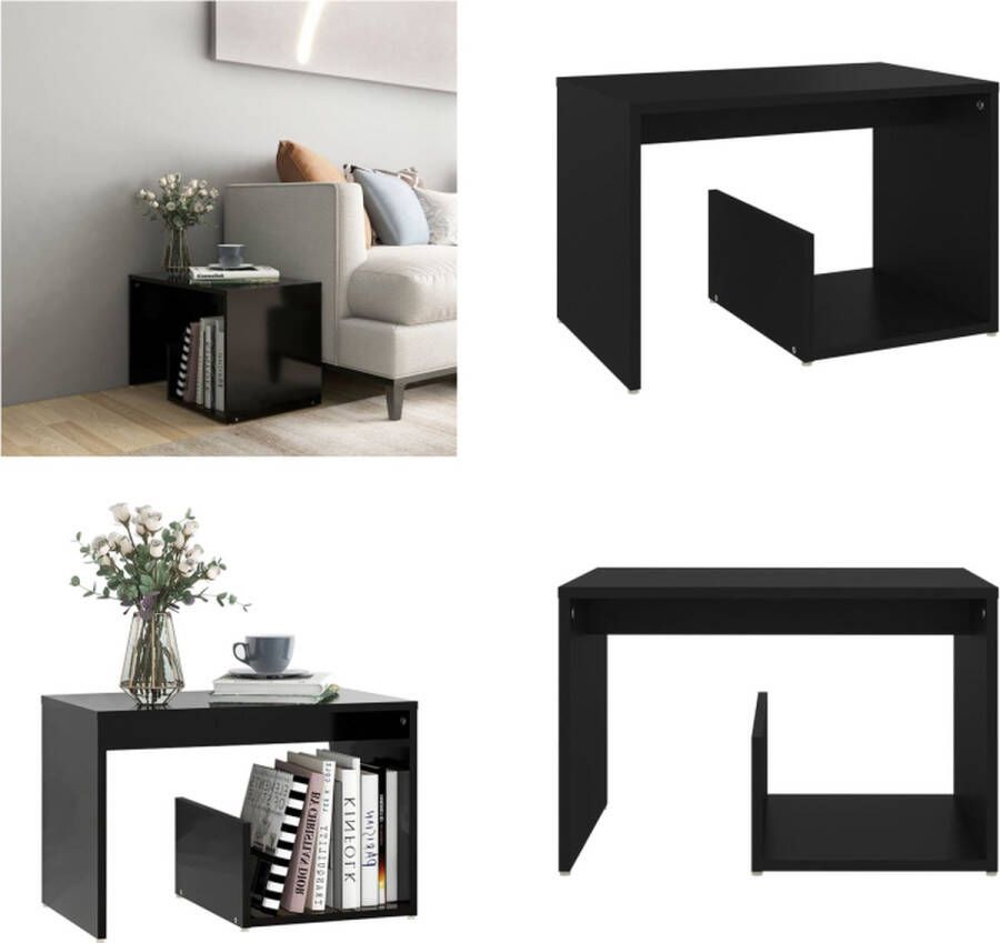 VidaXL Bijzettafel 59x36x38 cm bewerkt hout zwart Bijzettafel Bijzettafels Tafeltje Tafeltjes
