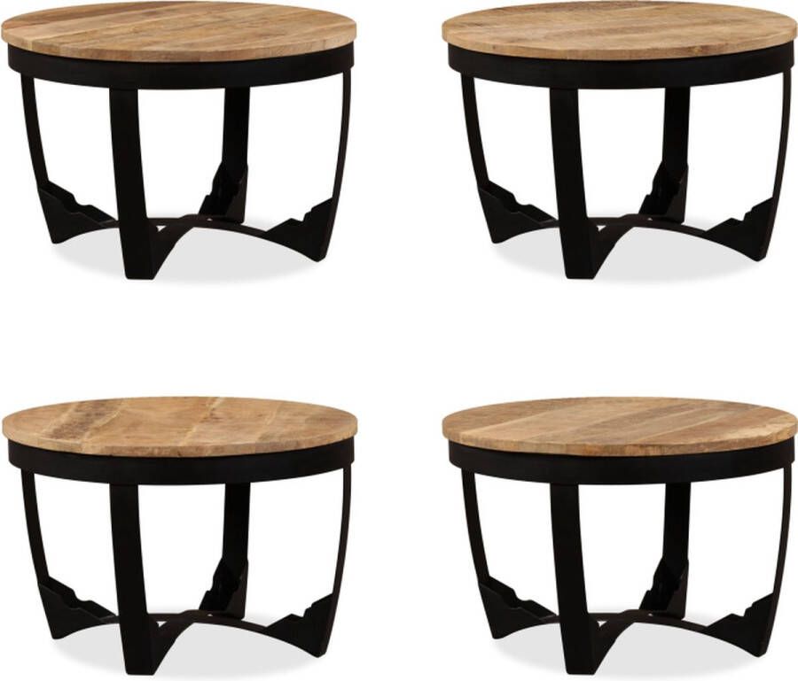 VidaXL Bijzettafel 60x40 cm massief ruw mangohout Salontafel Salontafels Bijzettafel Banktafel - Foto 2