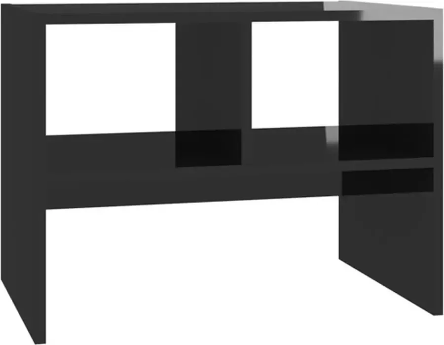 VidaXL -Bijzettafel-60x40x45-cm-spaanplaat-hoogglans-zwart - Foto 2