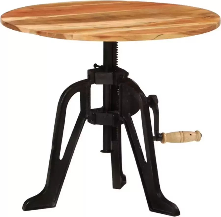 VidaXL -Bijzettafel-60x(42-62)-cm-massief-acaciahout-en-gietijzer - Foto 5