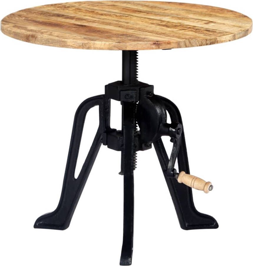 VidaXL -Bijzettafel-60x(46-63)-cm-massief-mangohout-en-gietijzer