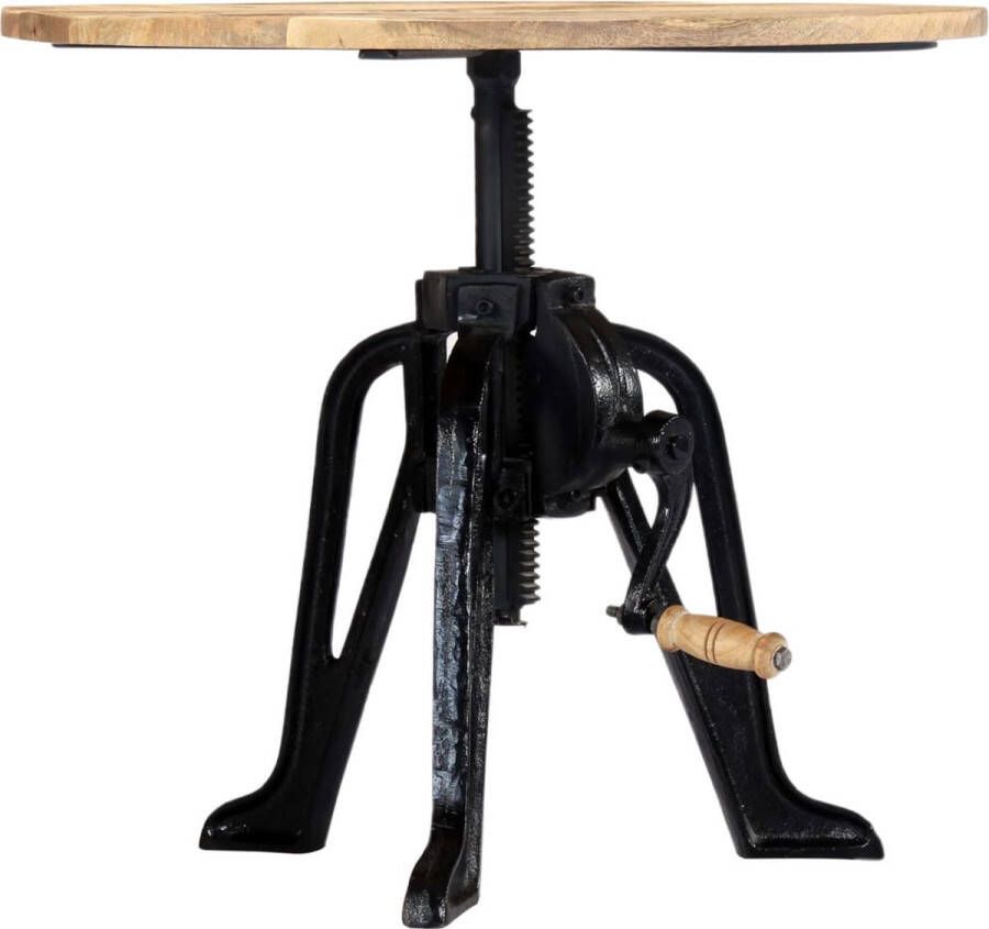 VidaXL -Bijzettafel-60x(46-63)-cm-massief-mangohout-en-gietijzer - Foto 2