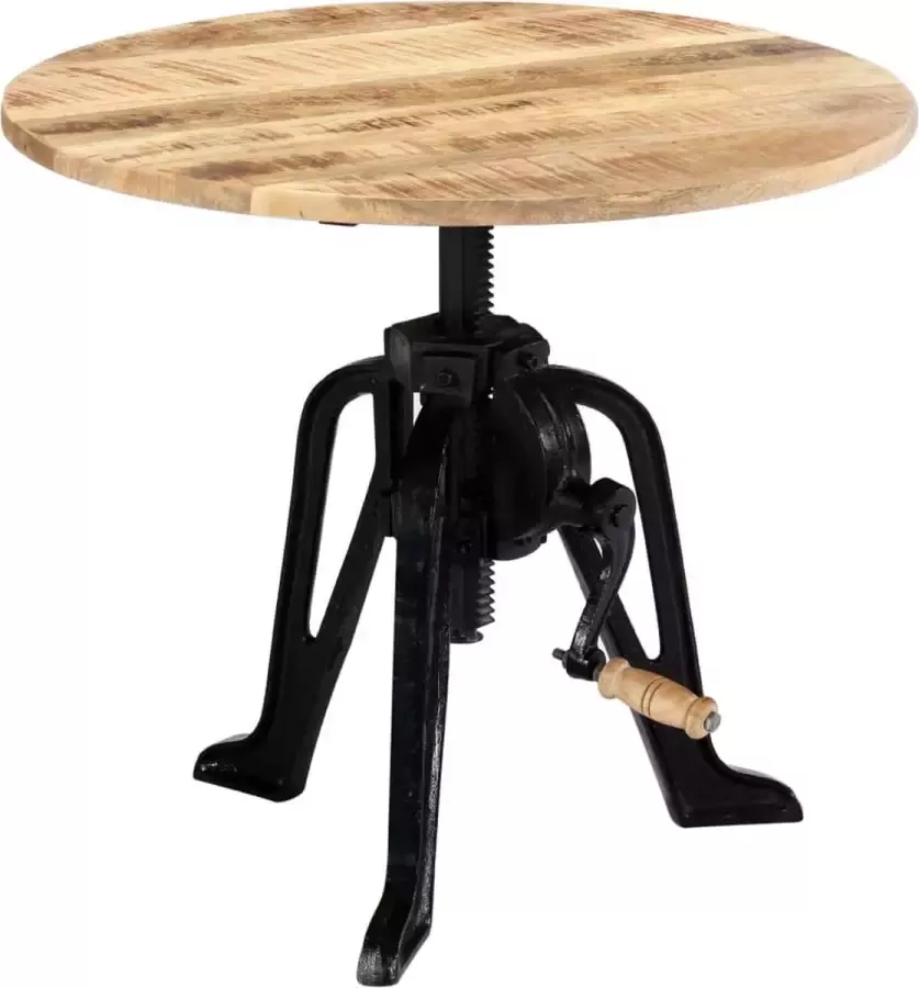 VidaXL Bijzettafel 60x(4663) cm massief mangohout en gietijzer