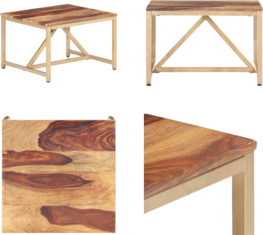VidaXL Bijzettafel 60x60x40 cm massief sheeshamhout Bijzettafel Bijzettafels Bijzettafeltje