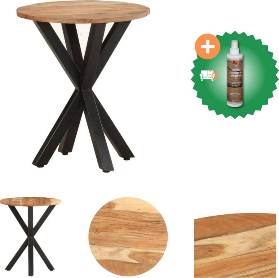 VidaXL Bijzettafel Acaciahout Industriële stijl 48 x 48 x 56 cm Tafel Inclusief Houtreiniger en verfrisser