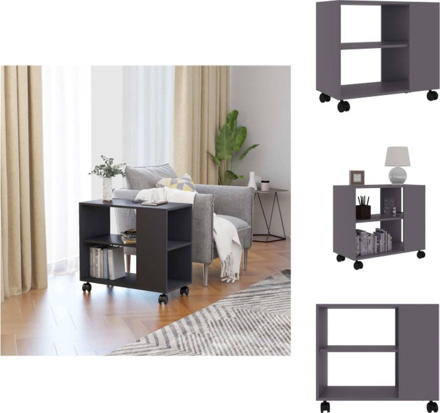 VidaXL Bijzettafel Bijzettafels Bijzettafeltje Bijzettafeltjes Bijzettafel 70x35x55 cm bewerkt hout grijs