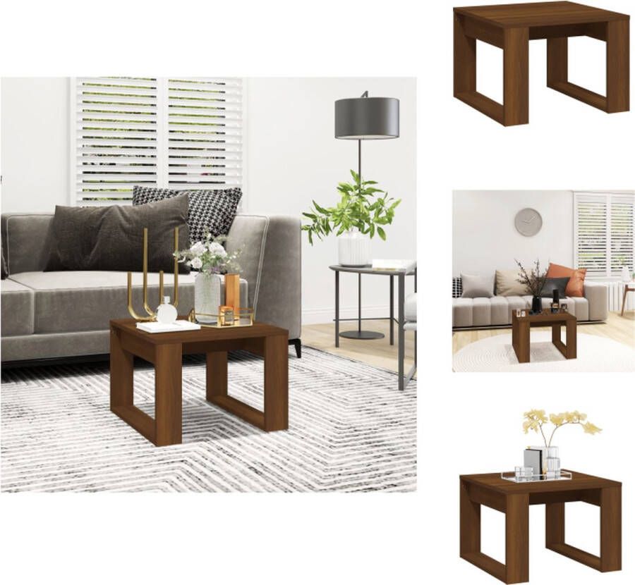 VidaXL Bijzettafel Bijzettafels Zijtafel Zijtafels Bijzettafel 50x50x35 cm bewerkt hout bruineikenkleurig