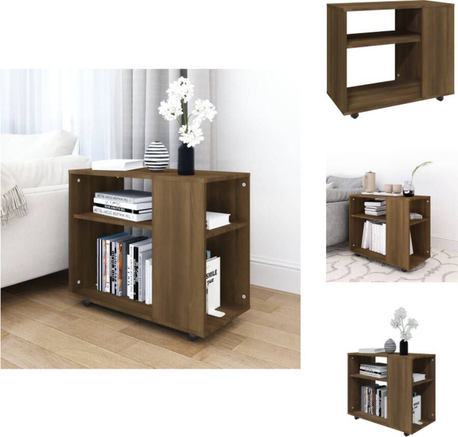 VidaXL Bijzettafel Bijzettafels Eindtafel Salontafel Bijzettafel 70x35x55 cm bewerkt hout bruineikenkleurig