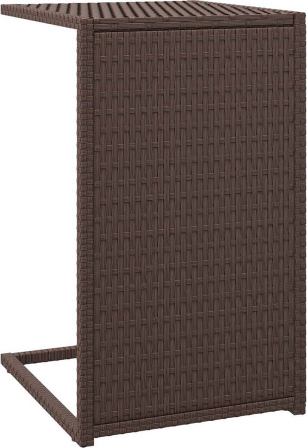 VidaXL -Bijzettafel-C-vormig-40x35x60-cm-poly-rattan-bruin - Foto 3