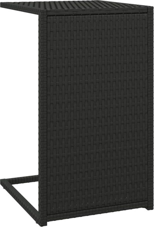 VidaXL -Bijzettafel-C-vormig-40x35x60-cm-poly-rattan-zwart - Foto 3