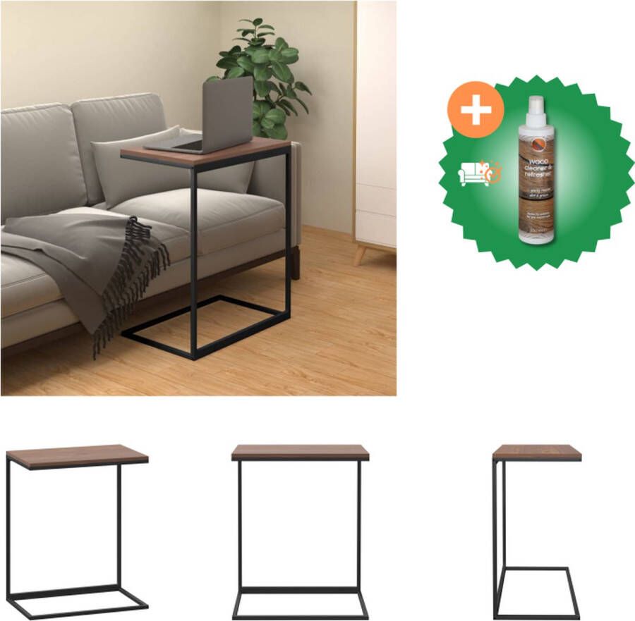 VidaXL Bijzettafel 55x35x66 cm bewerkt hout zwart Tafel Inclusief Houtreiniger en verfrisser