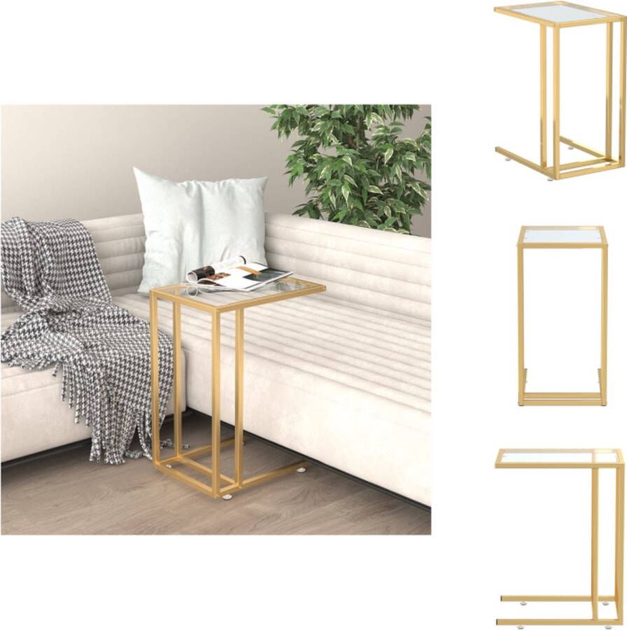 VidaXL Computer Bijzettafel Computer Bijzettafels Bijzettafel Salontafel Computer bijzettafel 50x35x65 cm gehard glas transparant