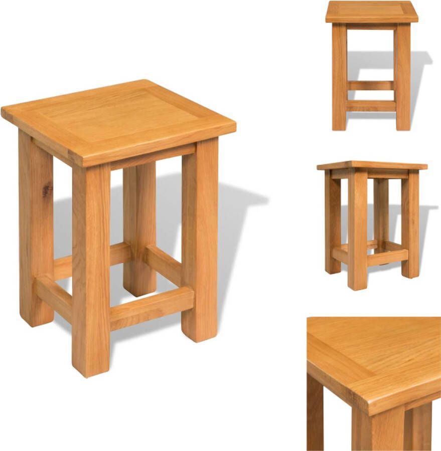 VidaXL Bijzettafel Bijzettafels Consoletafel Bijzettafel 27x24x37 cm massief eikenhout - Foto 2