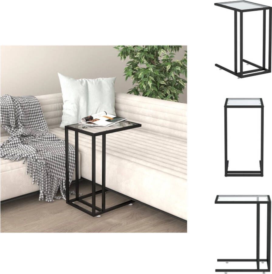 VidaXL Computer Bijzettafel Computer Bijzettafels Bijzettafel Salontafel Computer bijzettafel 50x35x65 cm gehard glas transparant - Foto 2