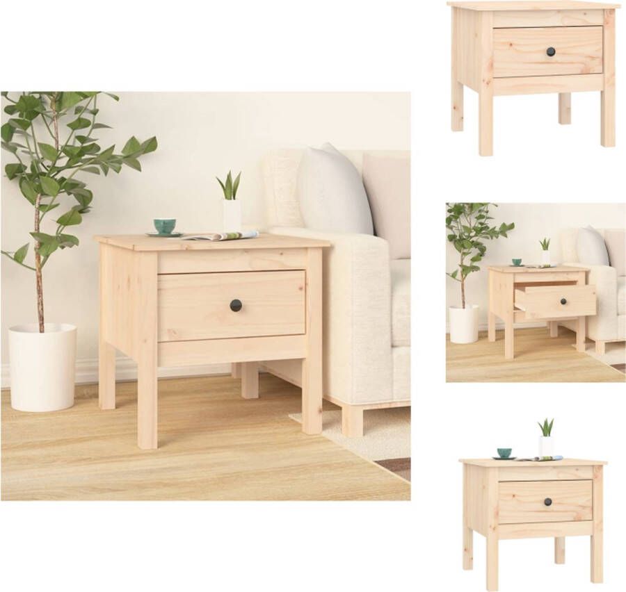 VidaXL Bijzettafel Bijzettafels Eindtafel Salontafel Bijzettafel 50x50x49 cm massief grenenhout - Foto 2