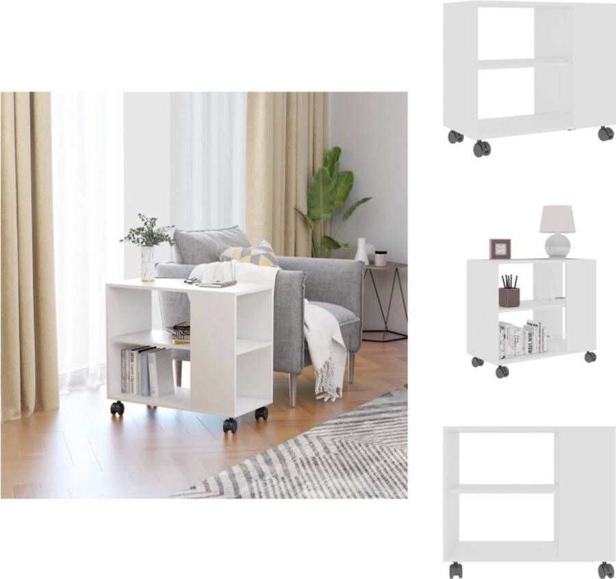 VidaXL Bijzettafel Bijzettafels Bijzettafeltje Bijzettafeltjes Bijzettafel 70x35x55 cm bewerkt hout wit