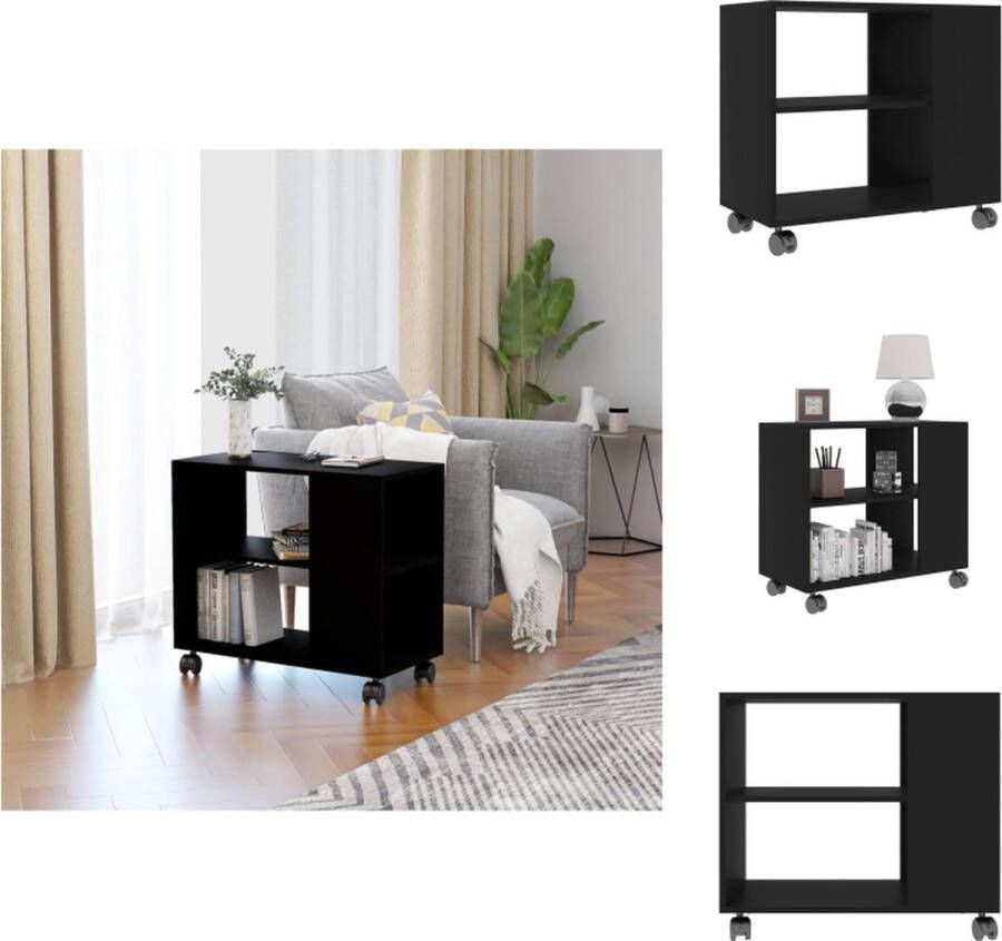 VidaXL Bijzettafel Bijzettafels Bijzettafeltje Bijzettafeltjes Bijzettafel 70x35x55 cm bewerkt hout zwart