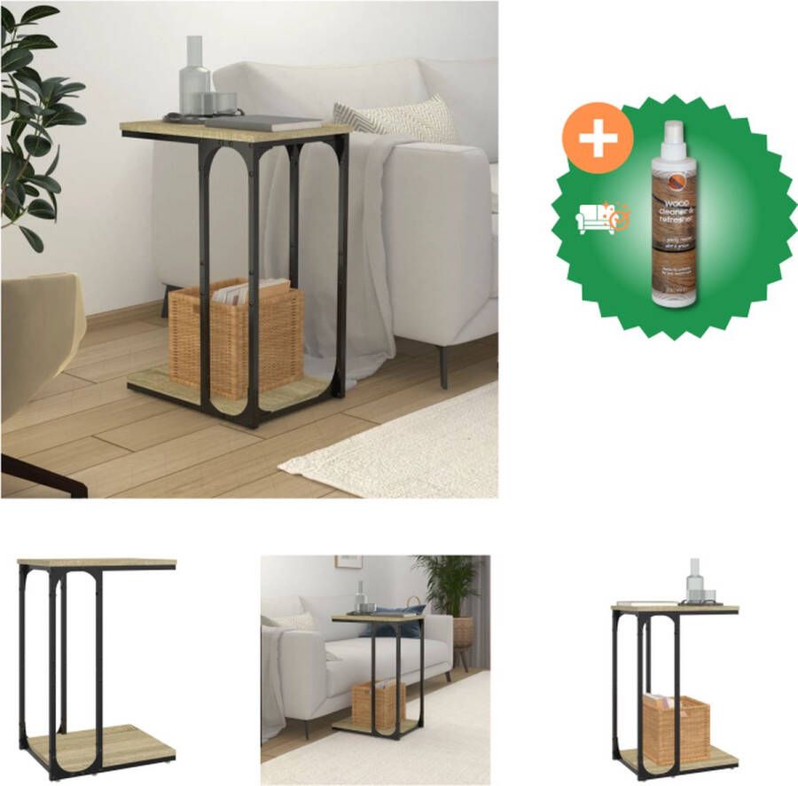 VidaXL Bijzettafel 40x30x60 cm bewerkt hout sonoma eikenkleurig Tafel Inclusief Houtreiniger en verfrisser
