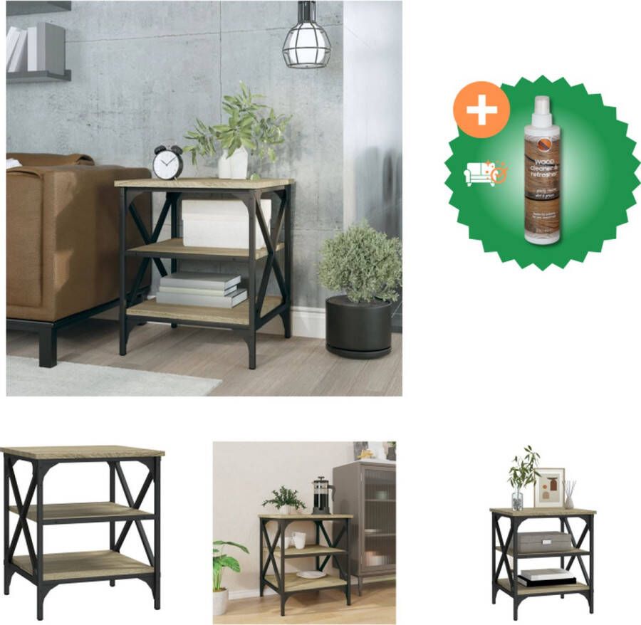 VidaXL Bijzettafel 40x42x50 cm bewerkt hout sonoma eikenkleurig Tafel Inclusief Houtreiniger en verfrisser