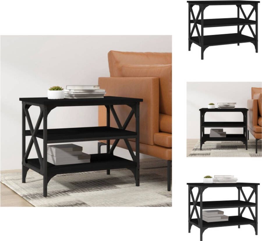 VidaXL Bijzettafel Bijzettafels Accenttafel Eindtafel Bijzettafel 55x38x45 cm bewerkt hout zwart