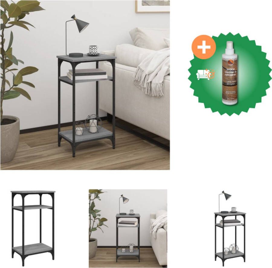 VidaXL Bijzettafel 40x30x75 cm bewerkt hout grijs sonoma eikenkleurig Tafel Inclusief Houtreiniger en verfrisser