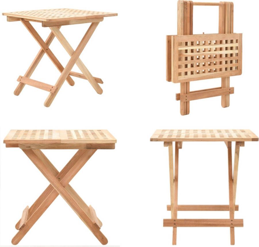 VidaXL Bijzettafel inklapbaar 50x50x49 cm massief walnotenhout Bijzettafel Bijzettafels Eindtafel Eindtafels