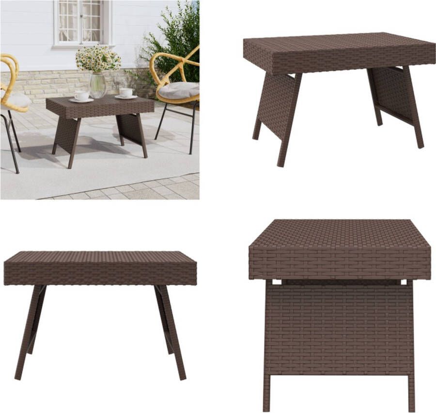 VidaXL -Bijzettafel-inklapbaar-60x40x38-cm-poly-rattan-bruin - Foto 2
