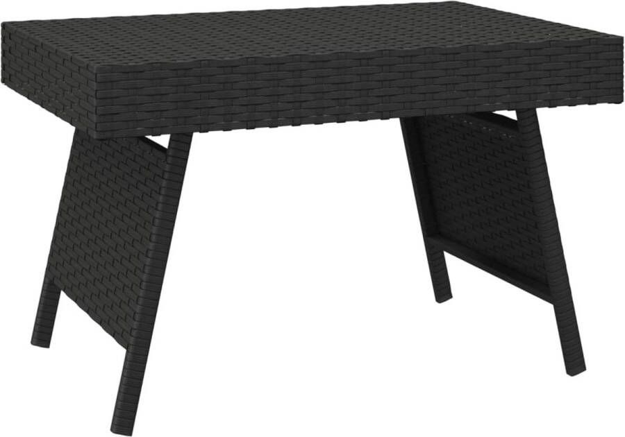 VidaXL -Bijzettafel-inklapbaar-60x40x38-cm-poly-rattan-zwart - Foto 4