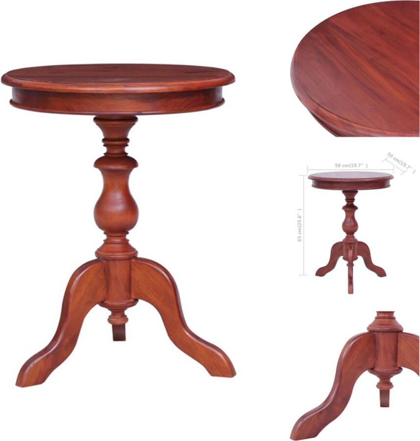 VidaXL Bijzettafel Bijzettafels Tafel Tafels Bijzettafel 50x50x65 cm massief mahoniehout bruin