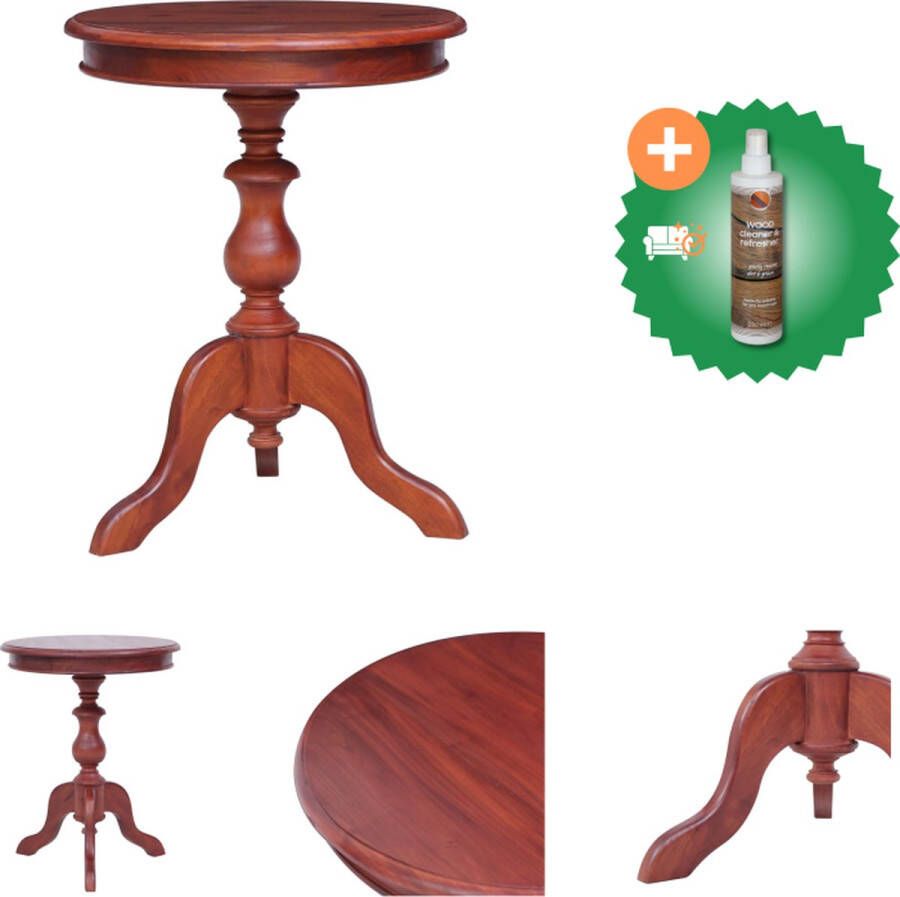 VidaXL Bijzettafel 50x50x65 cm massief mahoniehout bruin Tafel Inclusief Houtreiniger en verfrisser