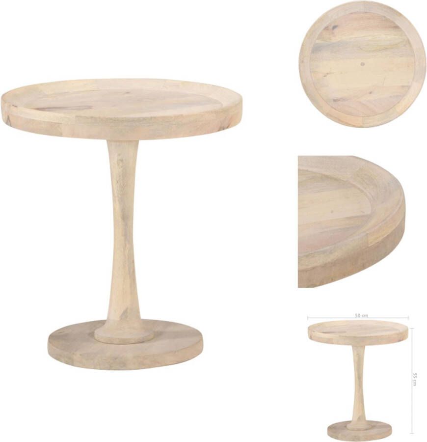 VidaXL Bijzettafel Bijzettafels Houten Bijzettafel Houten Bijzettafels Bijzettafel Ø50x55 cm massief mangohout - Foto 2