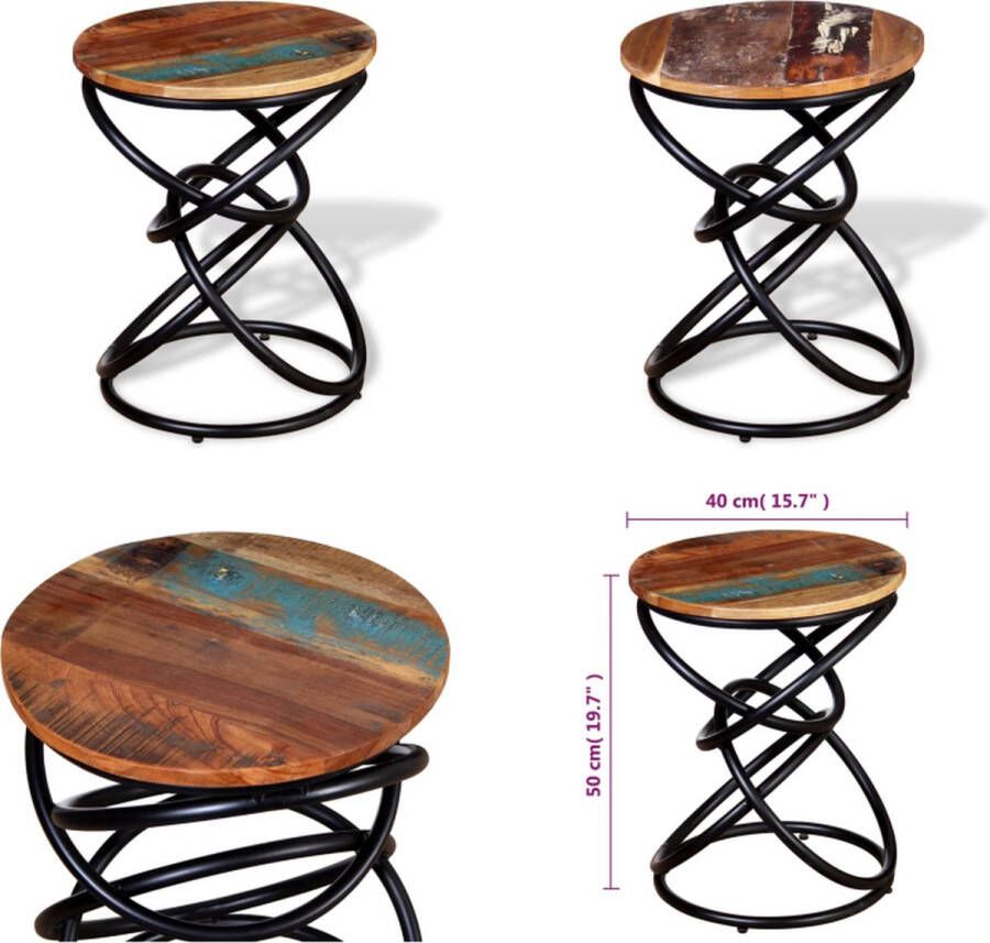 VidaXL Bijzettafel massief gerecycled hout Salontafel Salontafels Opium Tafel Opium Tafels