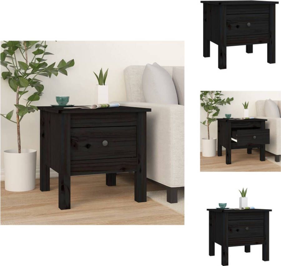 VidaXL Bijzettafel Bijzettafels Eindtafel Salontafel Bijzettafel 40x40x39 cm massief grenenhout zwart