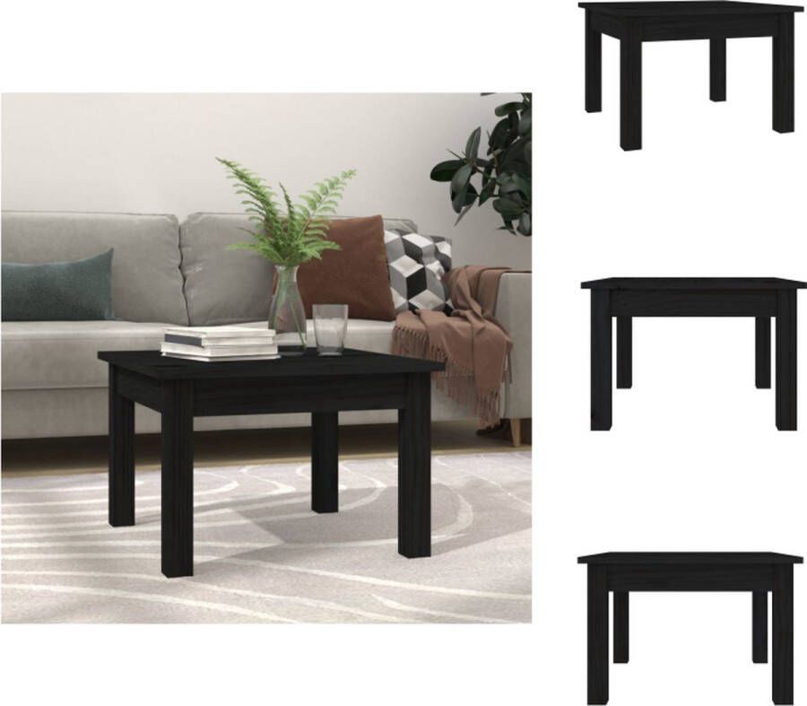 VidaXL Salontafel Salontafels Tafel Bijzettafel Salontafel 45x45x30 cm massief grenenhout zwart - Foto 2