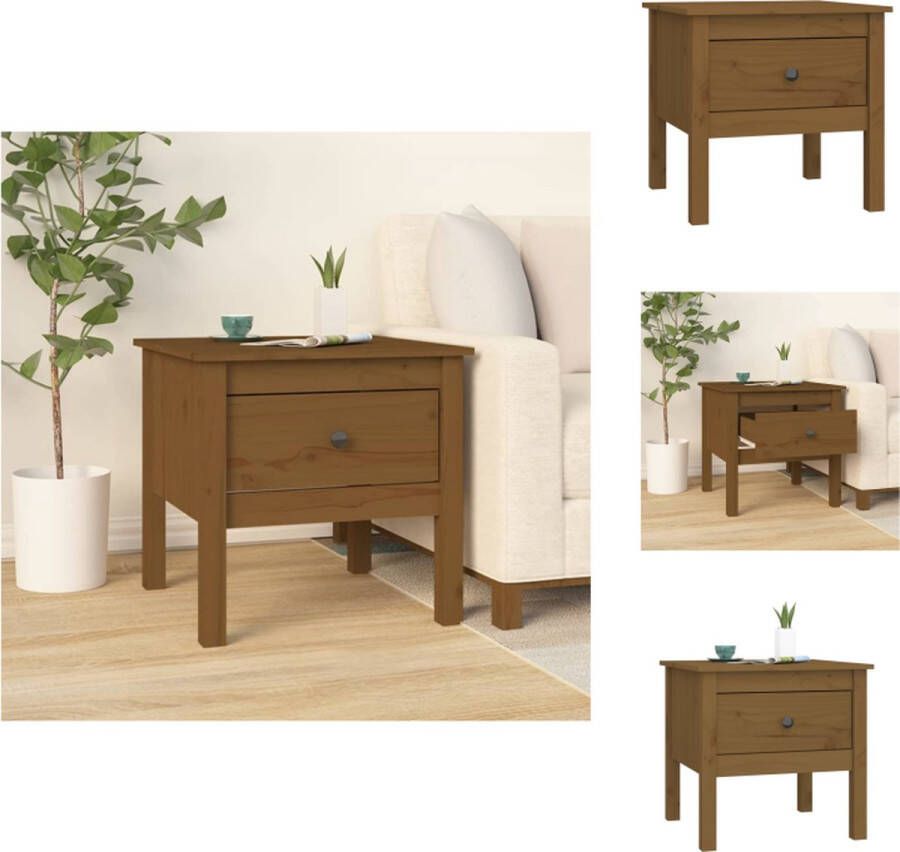 VidaXL Bijzettafel Bijzettafels Eindtafel Salontafel Bijzettafel 50x50x49 cm massief grenenhout honingbruin