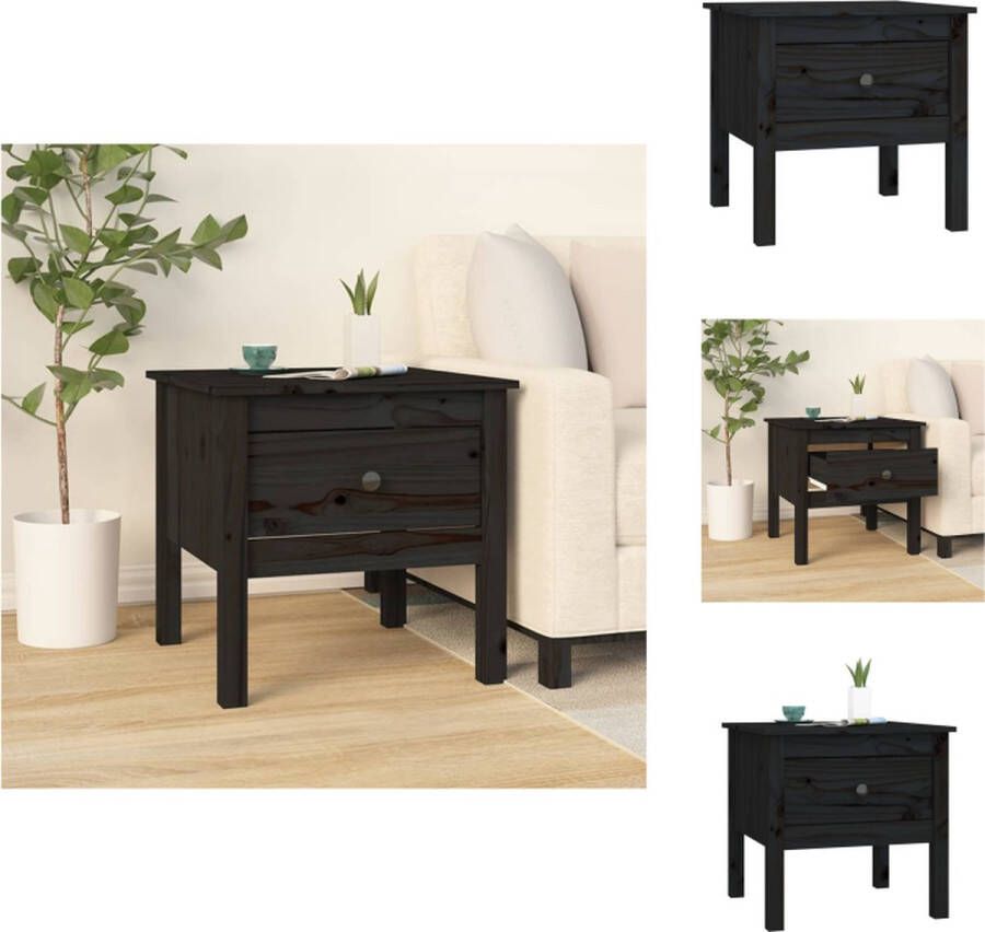 VidaXL Bijzettafel Bijzettafels Eindtafel Salontafel Bijzettafel 50x50x49 cm massief grenenhout zwart