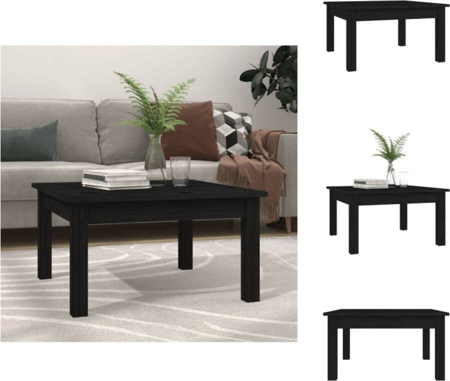 VidaXL Salontafel Salontafels Tafel Bijzettafel Salontafel 55x55x30 cm massief grenenhout zwart