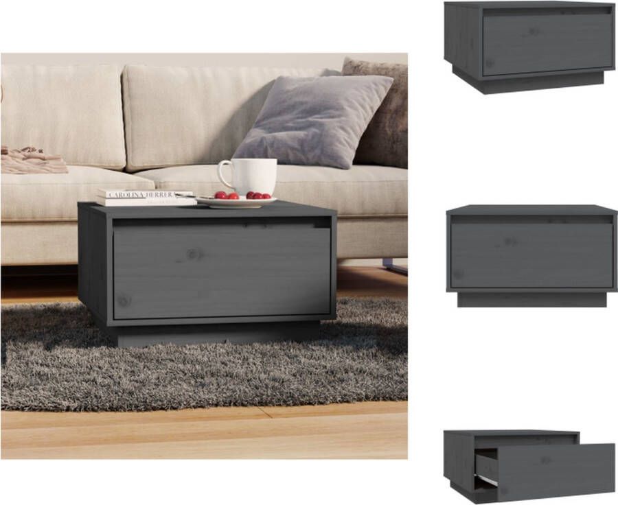VidaXL Salontafel Salontafels Koffietafel Banktafel Salontafel 55x56x32 cm massief grenenhout grijs