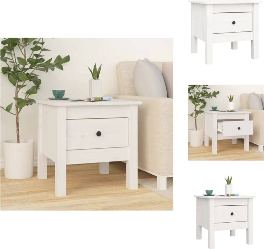 VidaXL Bijzettafel Bijzettafels Eindtafel Salontafel Bijzettafel 40x40x39 cm massief grenenhout wit