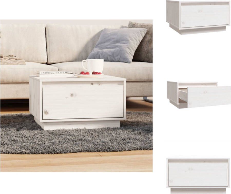VidaXL Salontafel Salontafels Koffietafel Banktafel Salontafel 55x56x32 cm massief grenenhout wit - Foto 2