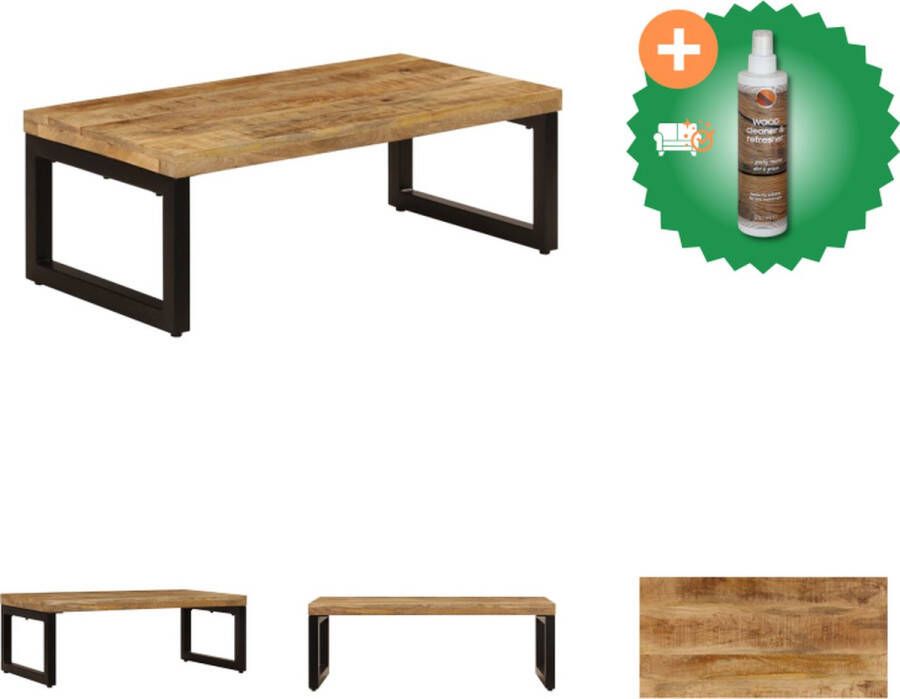 VidaXL Bijzettafel Massief Mangohout 100 x 50 x 35 cm Gepolijst Geverfd Gelakt Tafel Inclusief Houtreiniger en verfrisser