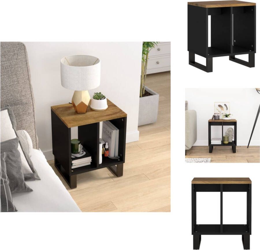 VidaXL Bijzettafel Bijzettafels Eindtafel Eindtafels Bijzettafel 40x31x46 cm massief mangohout en bewerkt hout