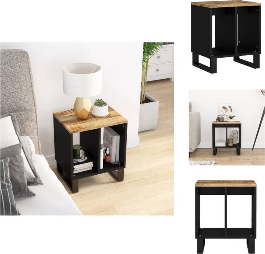 VidaXL Bijzettafel Bijzettafels Eindtafel Eindtafels Bijzettafel 40x31x46 cm massief mangohout en bewerkt hout