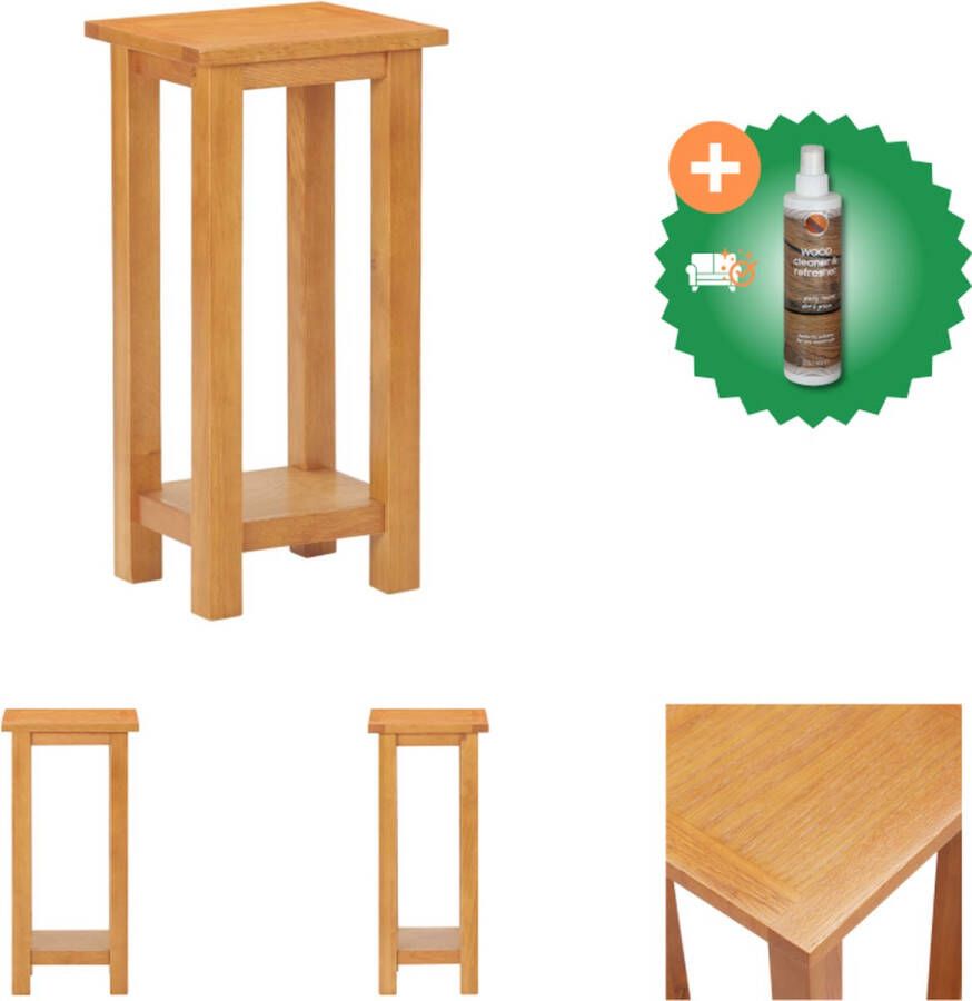 VidaXL Bijzettafel Robuust Eikenhout MDF 27x24x55 cm Met Schap Tafel Inclusief Houtreiniger en verfrisser