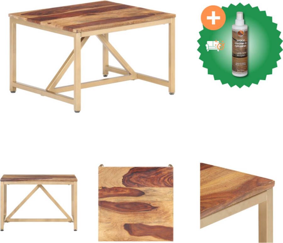 VidaXL Bijzettafel Sheeshamhout 60 x 60 x 40 cm Stabiel en uniek ontwerp Tafel Inclusief Houtreiniger en verfrisser