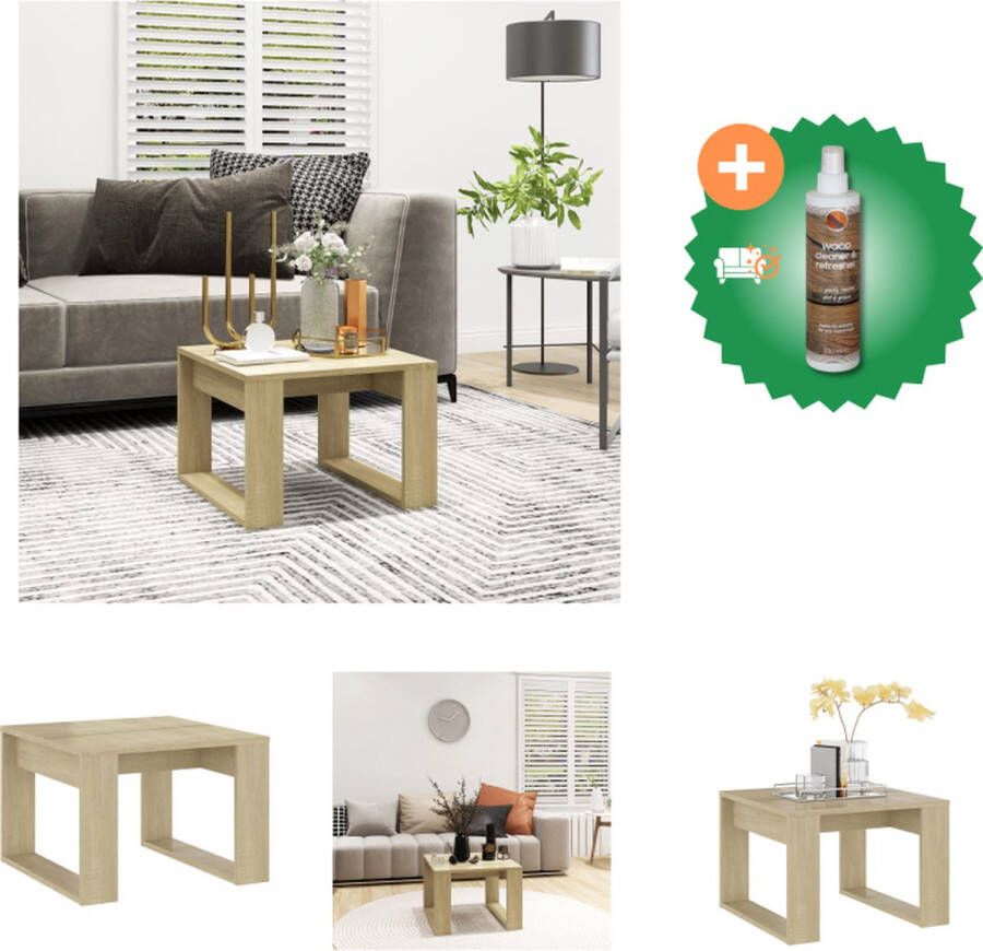 VidaXL Bijzettafel Spaanplaat 50x50x35cm Sonoma Eiken Montage vereist Tafel Inclusief Houtreiniger en verfrisser