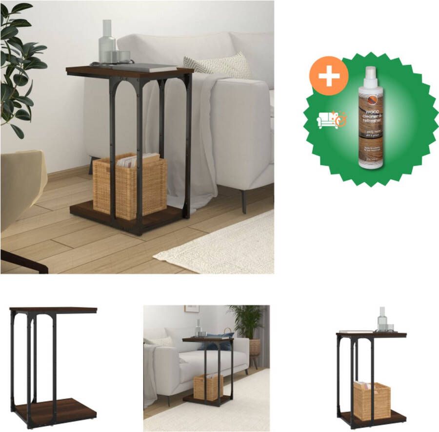 VidaXL Bijzettafel Studio Industrieel 40 x 30 x 60 cm Bruineiken Tafel Inclusief Houtreiniger en verfrisser